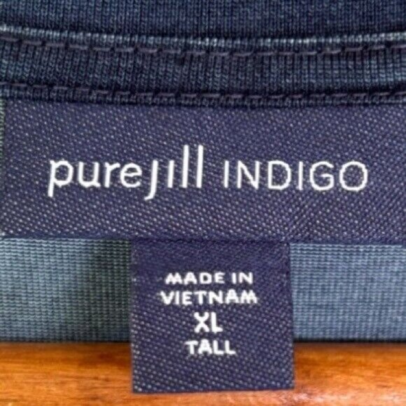 NEW Pure Jill Indigo Blue T-Shirt Dress Size XL Short Sleeve V Neck Dress - Picture 9 of 10